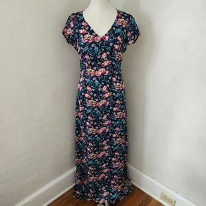 TOBI Blue Floral Open Back Dress‎ Women's Size Small